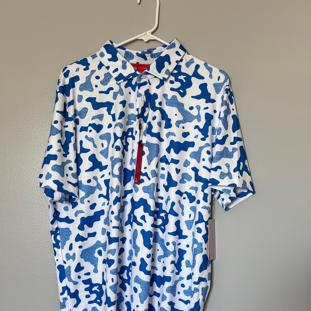 Blue and White Patterned Men's Shirt-Redvanly